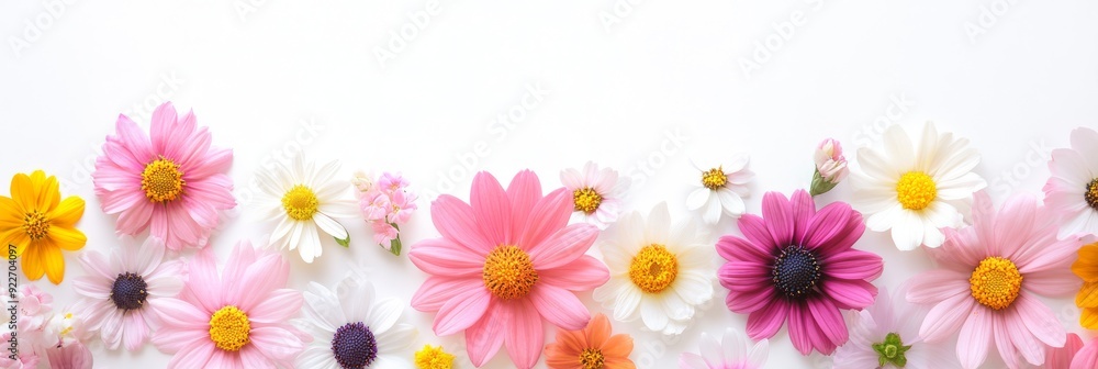 Aufkleber a stunningly beautiful array of colorful flowers that includes cheerful daisies and many other bloom