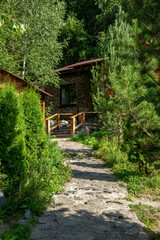 View of the path to the house in nature