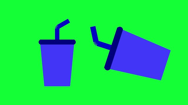 Animation of a paper cup spinning and getting bigger, suitable for advertising or promotions to show customers will get a bigger drink