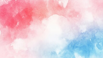 A watercolor abstract piece blending red, white, and blue colors with a soft and airy look.