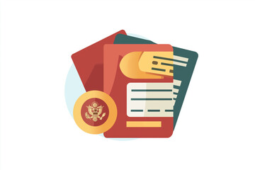 Explore new horizons with a travel passport and tickets in vibrant flat design