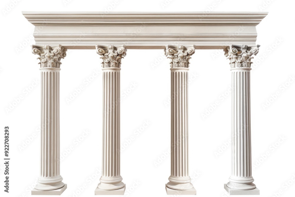 Poster four pillars with clocks, architectural feature