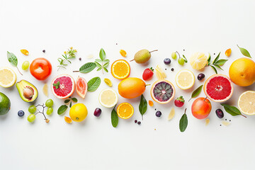 Fresh and Colorful Fruits and Vegetables