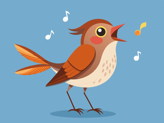 Un petit rossignol chantant une chanson 