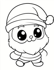 Fototapeta premium coloring page of a cute santa claus