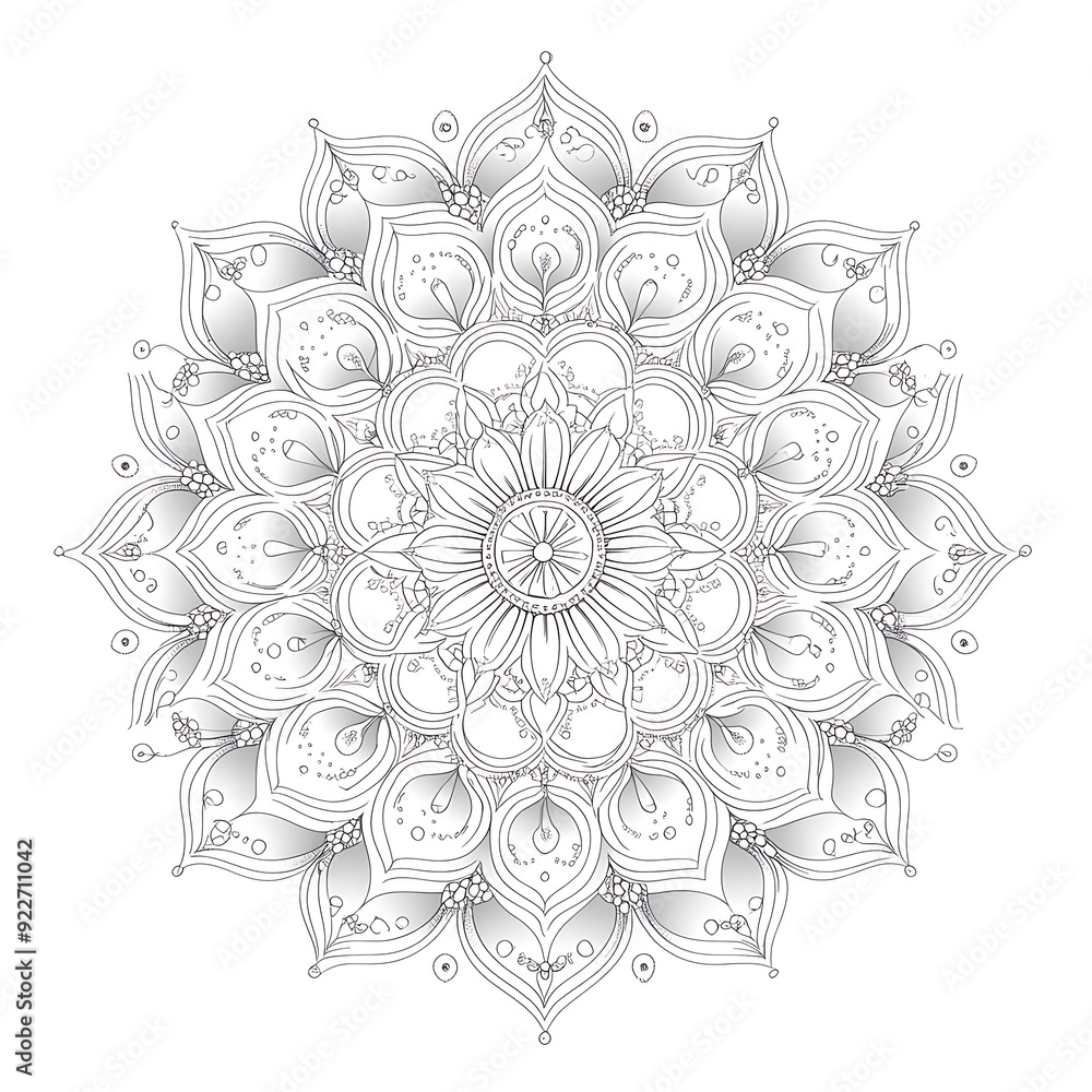 Wall mural abstract mandala pattern, for coloring book