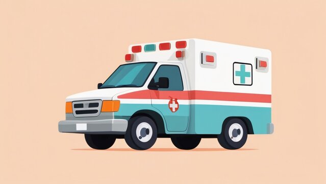 recommend clip art: simple flat of cute ambulance illustration
