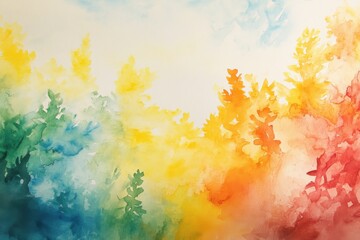 Colorful Forest Watercolor