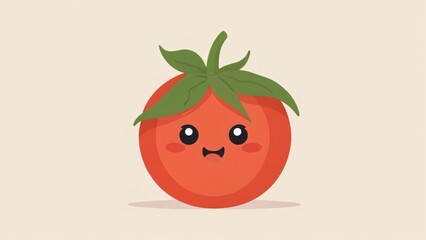 simole flat of cute tomato illustration
