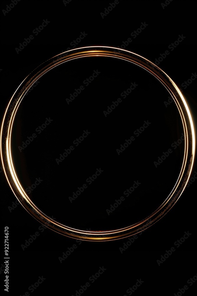 Poster Simple design featuring a gold circle centered on a black background, ideal for use as a logo or icon