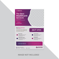 Free vector corporate medical  flyer design template.	
