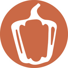 round orange sticker template with an elongated pumpkin outline, vector