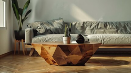 Geometric coffee table with minimalist design