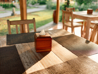 Table setting with tissues for a practical and elegant dining experience