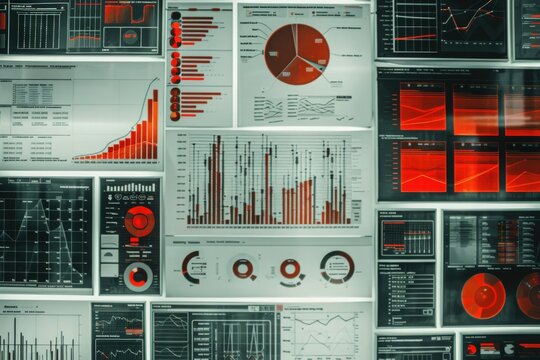 A collection of vibrant charts and graphs illustrating CRM automation tools, highlighting key data insights and trends.