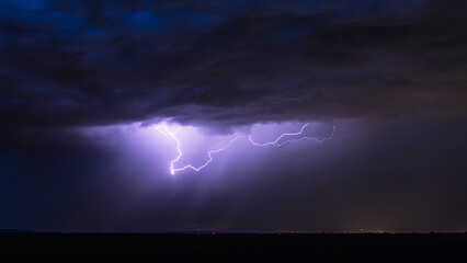 lightning in the night sky
