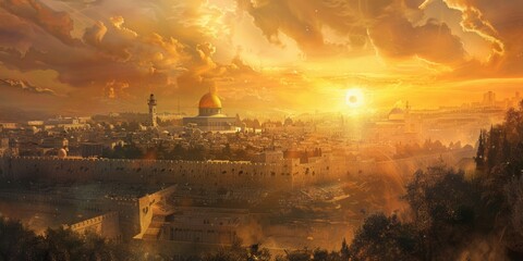 Fototapeta premium Sunrise over Jerusalem