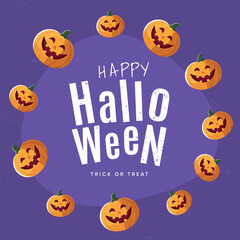 Happy Halloween party poster vector illustration