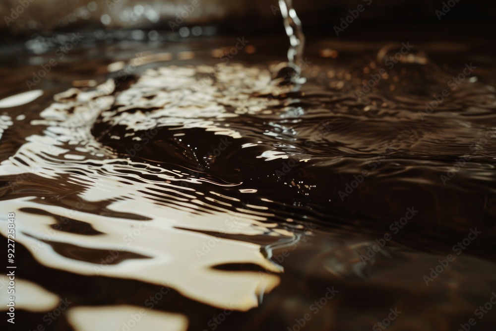 Poster a close-up shot of a sink with water flowing down the basin