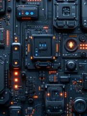 Fototapeta premium AI. Circuit board. Technology background. Central Computer Processors CPU concept. Motherboard digital chip. Tech science background. Integrated communication processor