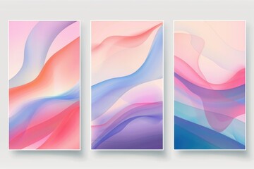 Obraz premium Three abstract shape banners stacked vertically