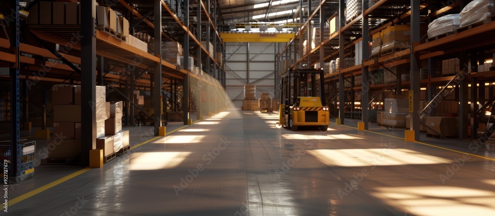 Aufkleber warehouse management with automated robotics.