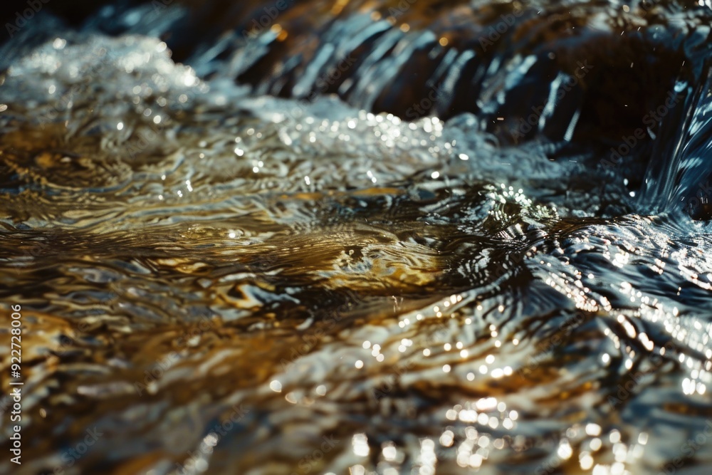 Poster a close-up view of a flowing stream of water