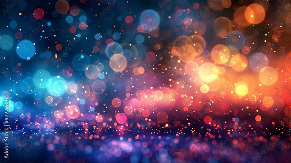 Poster colorful bokeh lights create a vibrant atmosphere in a nighttime setting