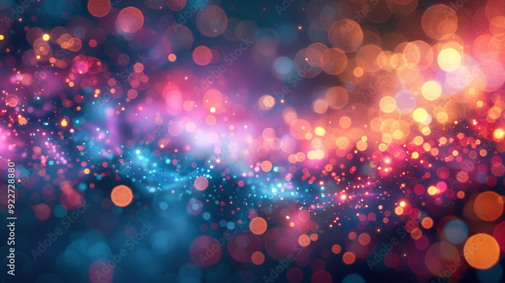 Poster a colorful abstract background featuring glowing orbs of light in a vibrant display