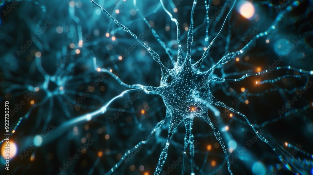 Poster interactive neural network interface showing real-time data analysis and pattern recognition, showca