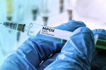 an mpox virus vaccination concept background