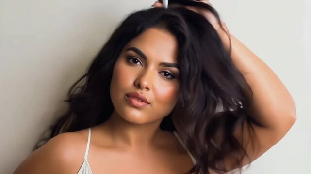 Sexy plus size woman posing