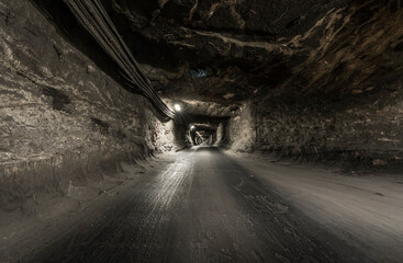 tunnel of a abandoned salt mining site