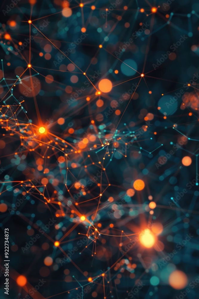 Poster A visual representation of connections and nodes, suitable for use in presentations, reports or academic papers