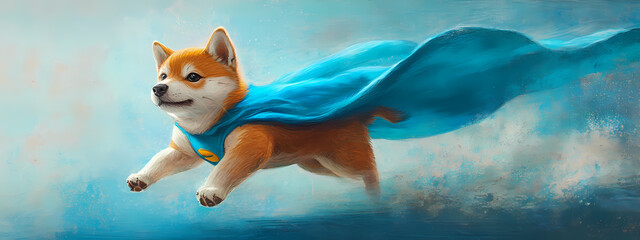 Shiba Superhero on the Move