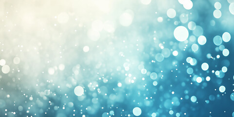 Obraz premium Abstract blue bokeh lights on a soft gradient background, creating a dreamy and festive atmosphere with ample copy space.