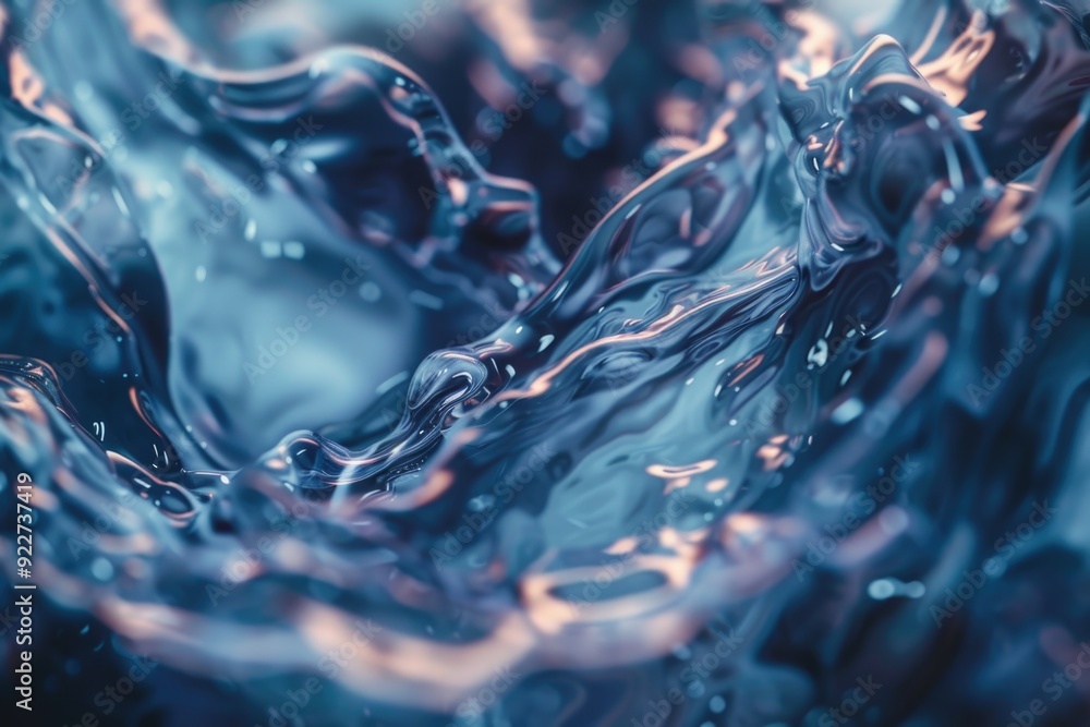 Poster a close-up shot of a blue liquid substance with no context or background