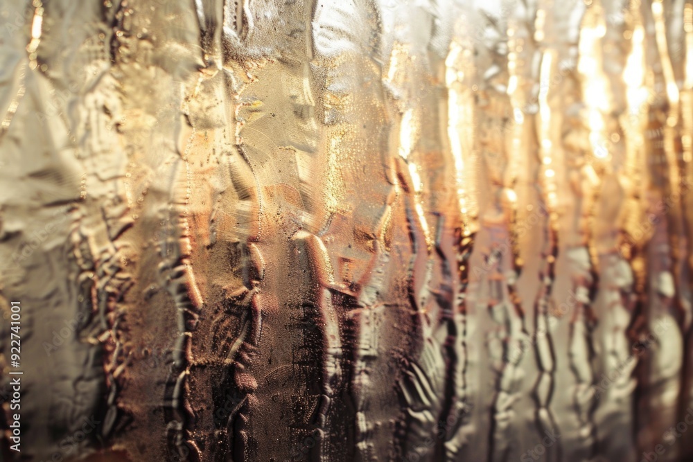 Poster close-up shot of a window with raindrops