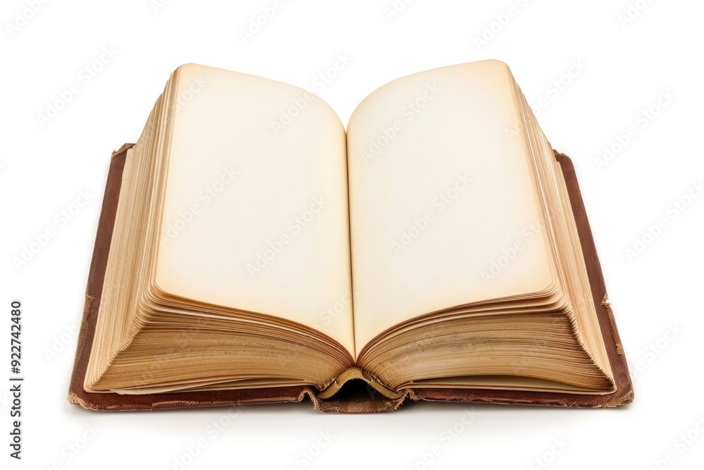 Poster A book lying open on a desk or table, possibly used for studying or reading
