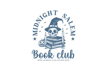 Midnight salem book club, Halloween Witch Club SVG Sublimation T shirt Design