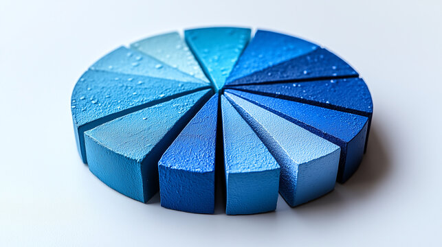 A minimalist pie chart displaying the market share of different smartphone brands, with each segment represented by a unique shade of blue against a white background.