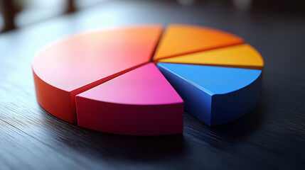 Obraz premium A multi-level pie chart visualizing the breakdown of expenses in a household budget, with each segment in a unique color and a sleek, modern design.