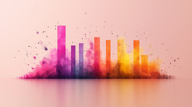 A histogram chart visualizing the distribution of ages among participants in a survey, with simple bars and a minimalist aesthetic.
