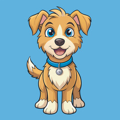 Cute dog vector illustrations in cartoon style