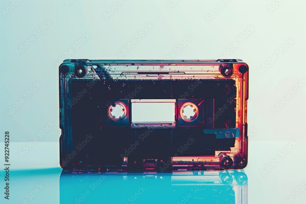 Poster Close-up shot of a cassette on a table