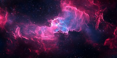 Obraz premium Witness a stunning view of a colorful nebula, showcasing breathtaking vibrant colors and cosmic beauty