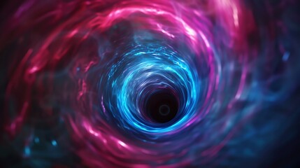 Obraz premium Light and matter being twisted near a black hole, gravitational twisting, spacetime dynamics