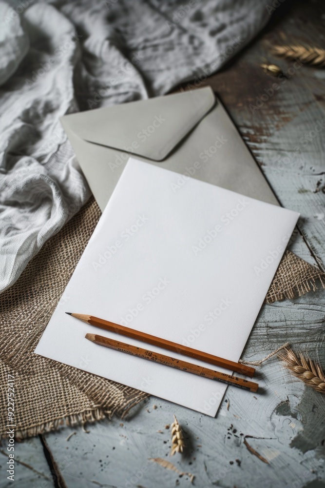 Poster a pair of pencils resting on top of a piece of paper, ready for use