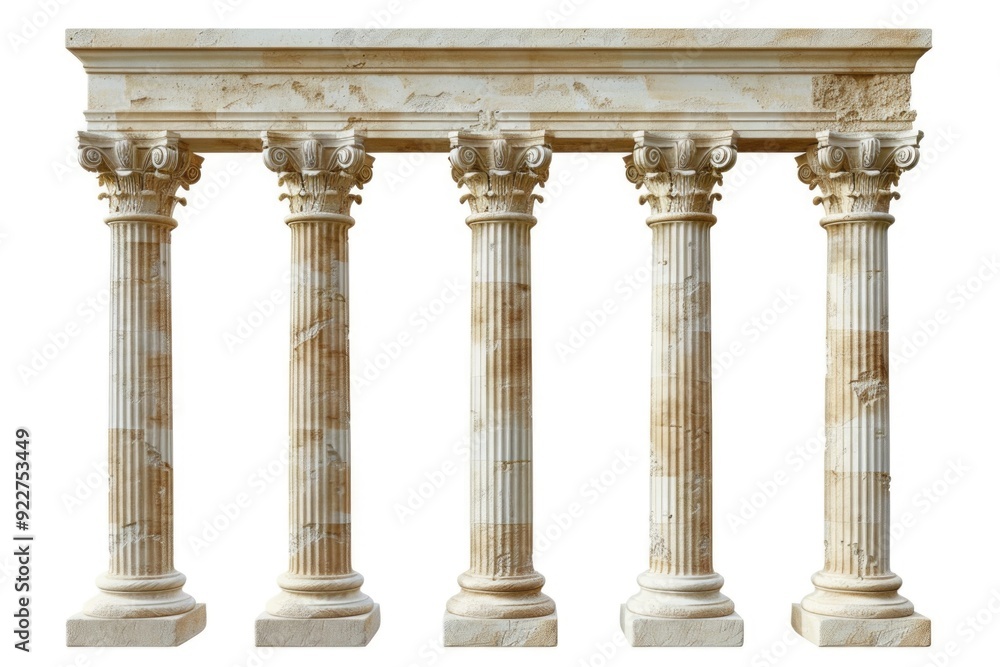 Poster A group of four pillars with clocks on each, providing a sense of time and structure