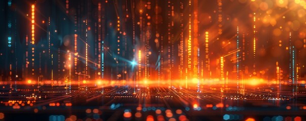 Illuminating Service Excellence - Abstract Digital Art of Glowing Lines and Patterns Representing Business Success